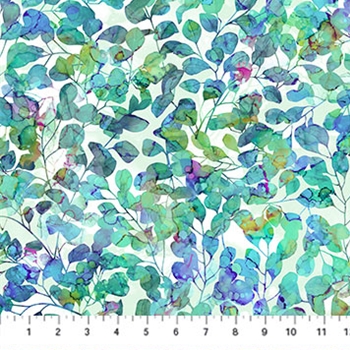 DRAGONFLY DANCE TEAL LEAVES