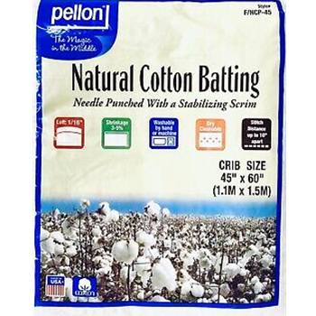 Natural Cotton Batting 45 x 60 Crib size